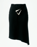 Jupe Noire ceinture géométrique